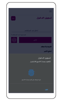 Log in using biometric authentication or your login credentials.