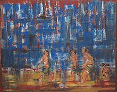 اطفال على شاطئ غزة